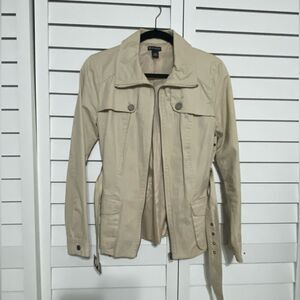 Beige Belted Jacket